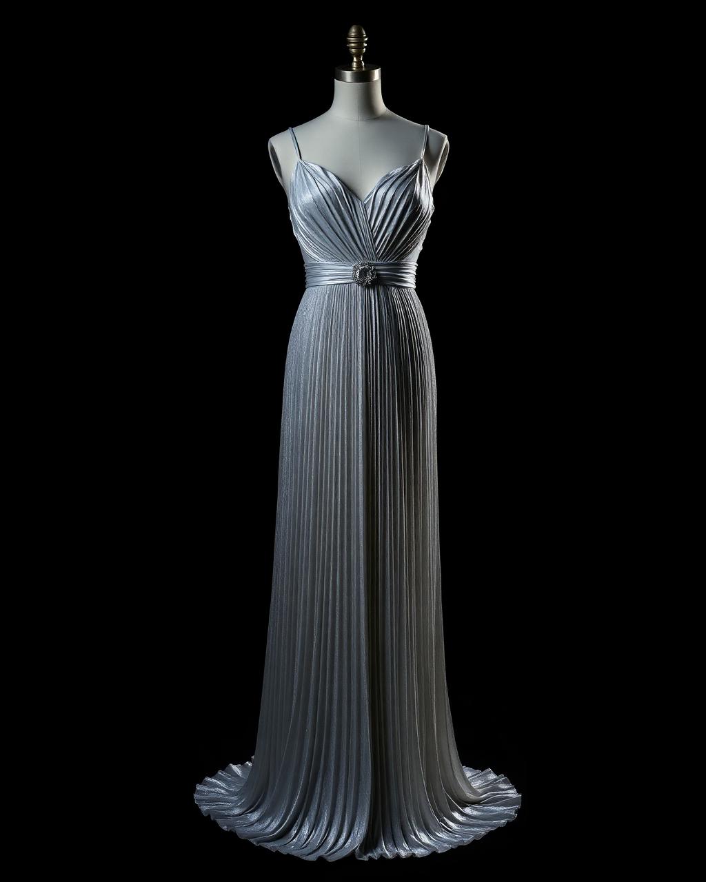 Crystalline Pleated Gown